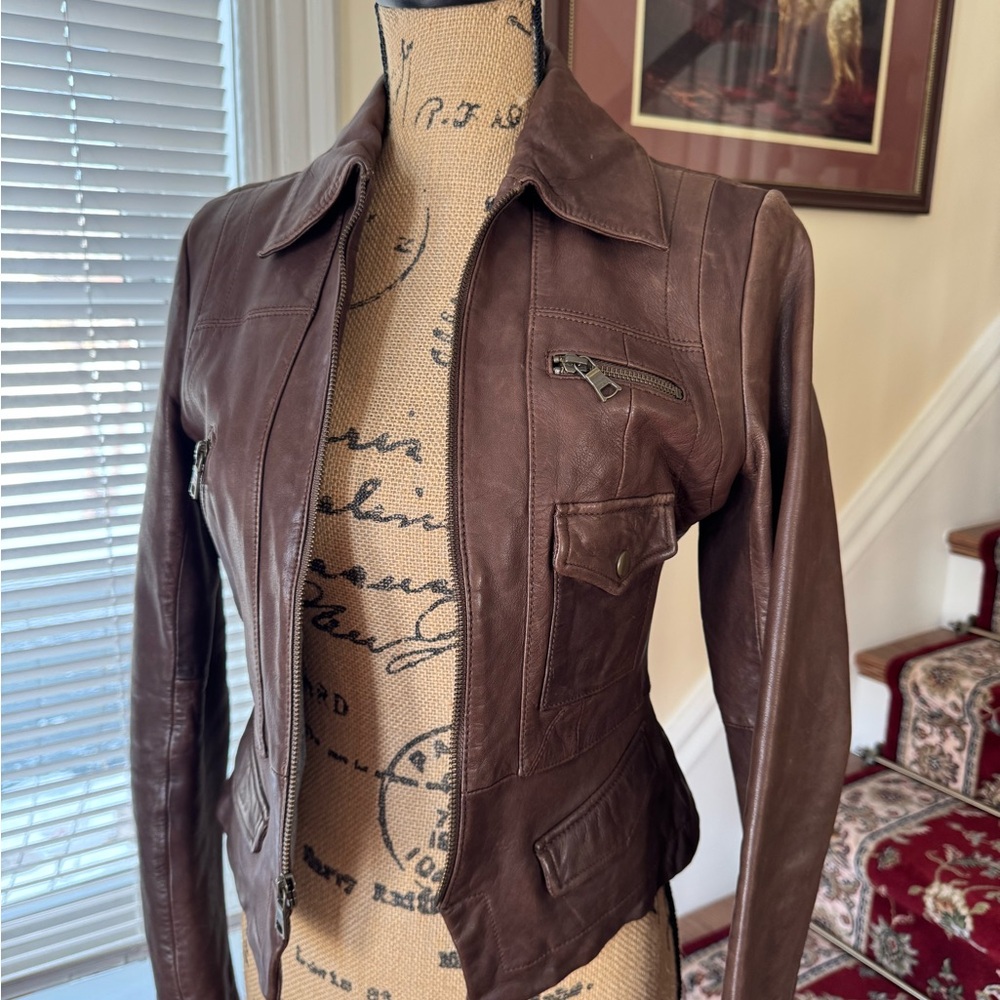 Banana Republic Genuine Leather Moto Jacket